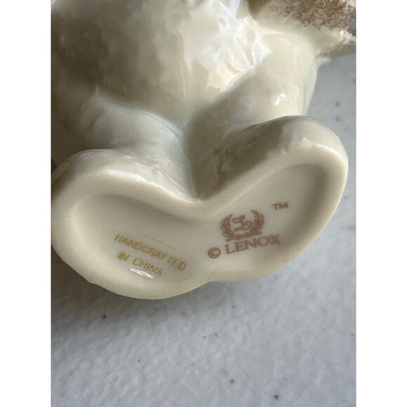 Lenox 2000 Snowman Ornament Handcrafted Ivory China 24K Gold Y2K Collectible - Picture 6 of 9